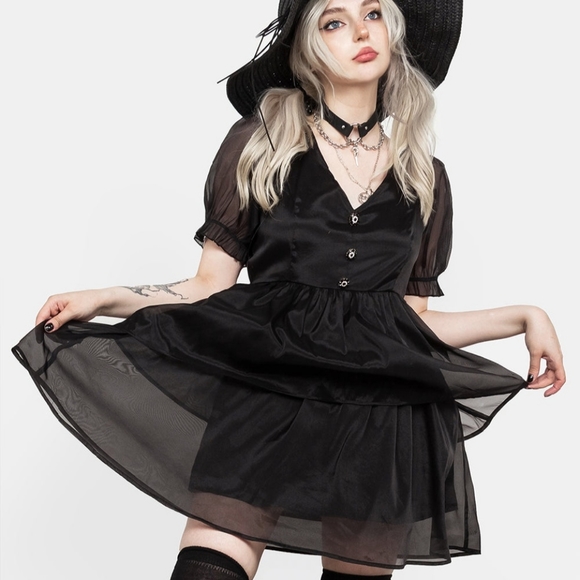 Andie Puff Sleeve Organza Dress - Picture 5 of 9